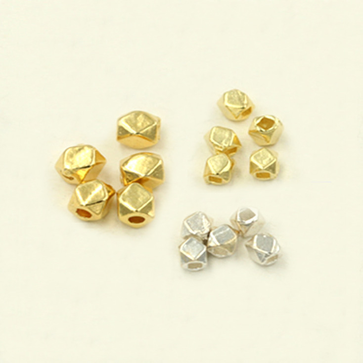 925 Sterling Silver Faceted Beads Geometric Spacer