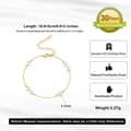 Adjustable Link Chain Bracelet, Gold Plated 925 Silver with Mother of Pearl Charms 5