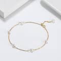 Minimalist 925 Sterling Silver 14K Gold Plated Freshwater Pearl Bracelet 1