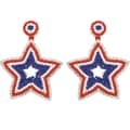 Ethnic Creative Seed Beads Earrings Bohemian Blue White Red Three Colors Stars 1