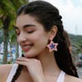 Ethnic Creative Seed Beads Earrings Bohemian Blue White Red Three Colors Stars 3