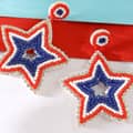Ethnic Creative Seed Beads Earrings Bohemian Blue White Red Three Colors Stars 4