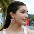 Ethnic Creative Seed Beads Earrings Bohemian Blue White Red Three Colors Stars 5
