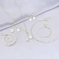 925 Silver Genuine Pearl Jewelry Set Designer Pearl Ring Bracelet Necklace Earring 1