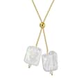Adjustable Simple Baroque Natural Freshwater Pearl Double Pendant S925 Sterling Silver Necklace 1