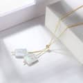 Adjustable Simple Baroque Natural Freshwater Pearl Double Pendant S925 Sterling Silver Necklace 2