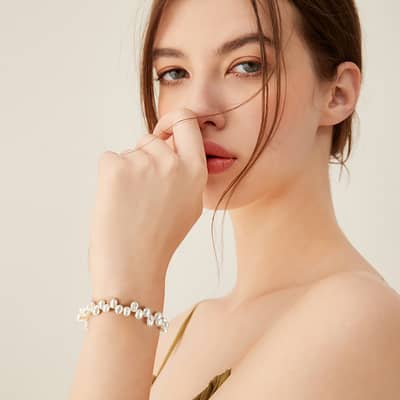 Freshwater Pearl Bracelet 925 Silver Luxury Adjustable Genuine Pearl detail 2