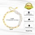 Handmade 925 Sterling Silver Paperclip Chain White Freshwater Cultured Pearl Double Strand Bracelet 3