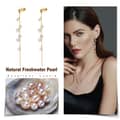 Handmade Branch Tassel Earrings 925 Silver 14K Gold Plated Real Cultured Pearl Earrings 6