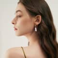 Classic Elegance 14K Gold Plated 925 Sterling Silver Real Cultured Baroque Pearl Earrings 2