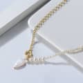 Minimalist 925 Sterling Silver 14K Gold Vermeil Plated Irregular Freshwater Pearl Choker Necklace 4