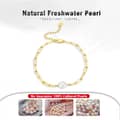 Real Pearl Paperclip Chain Baroque Freshwater Pearls Gold Plated 925 Silver 3