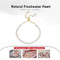 Genuine 925 Sterling Silver Baroque Pearl Link Chain Bracelet, 14K 3
