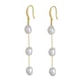 Natural Baroque Freshwater Pearl Drop Earrings 925 Sterling Silver Gold Plated for Wedding Engagement 1
