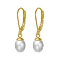 Trendy Freshwater Pearl Drop Earrings 925 Sterling Silver Hoop Earrings 1