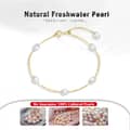 Luxury 925 Sterling Silver Freshwater Pearl Bracelet 14K Gold 2