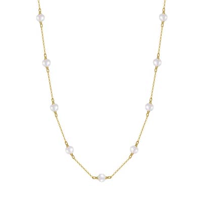 Genuine Freshwater Baroque Pearls Adjustable 925 Sterling Silver Necklace detail 1