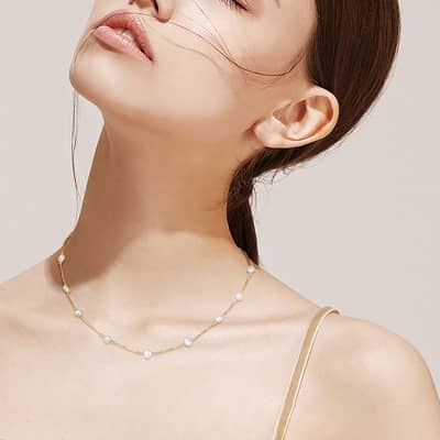 Genuine Freshwater Baroque Pearls Adjustable 925 Sterling Silver Necklace detail 5