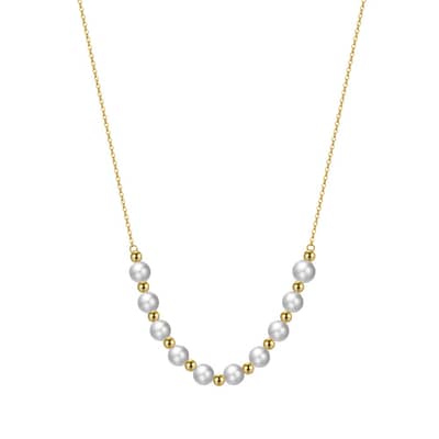 Trendy Freshwater Baroque Pearls Pearl Beads Adjustable 925 Sterling Silver Necklace detail 1