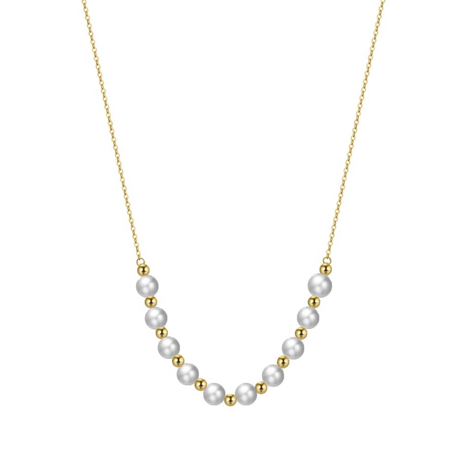 Trendy Freshwater Baroque Pearls Pearl Beads Adjustable 925 Sterling Silver Necklace - main