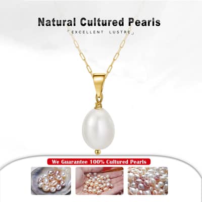 Luxury 14K Gold Plated Pearl 925 Sterling Silver Baroque Freshwater Pearls Necklace detail 6