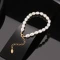 925 Sterling Silver 14K Gold Plated Trendy Baroque Freshwater Pearl Bracelet 3