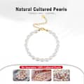 925 Sterling Silver 14K Gold Plated Trendy Baroque Freshwater Pearl Bracelet 6