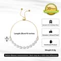 925 Silver 14K Gold Plated Natural Baroque Freshwater Pearl Chain Bracelet 2