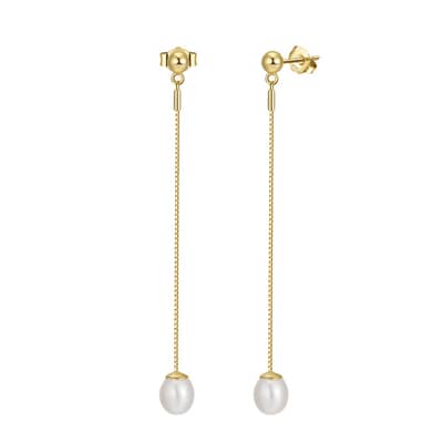 Baroque Freshwater Pearl Earrings 925 Sterling Silver 14K Gold Plated Trendy Stud Drop Design detail 6