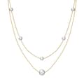 Gold Layered Cultured Freshwater Pearl Necklace, 925 Sterling Silver 1