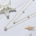 Gold Layered Cultured Freshwater Pearl Necklace, 925 Sterling Silver 2