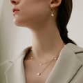 Gold Layered Cultured Freshwater Pearl Necklace, 925 Sterling Silver 3