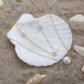 Gold Layered Cultured Freshwater Pearl Necklace, 925 Sterling Silver 5