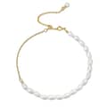 14K Gold & 925 Sterling Silver Cultured Freshwater Pearl Adjustable Bracelet 1