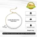 14K Gold & 925 Sterling Silver Cultured Freshwater Pearl Adjustable Bracelet 3