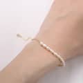 14K Gold & 925 Sterling Silver Cultured Freshwater Pearl Adjustable Bracelet 5