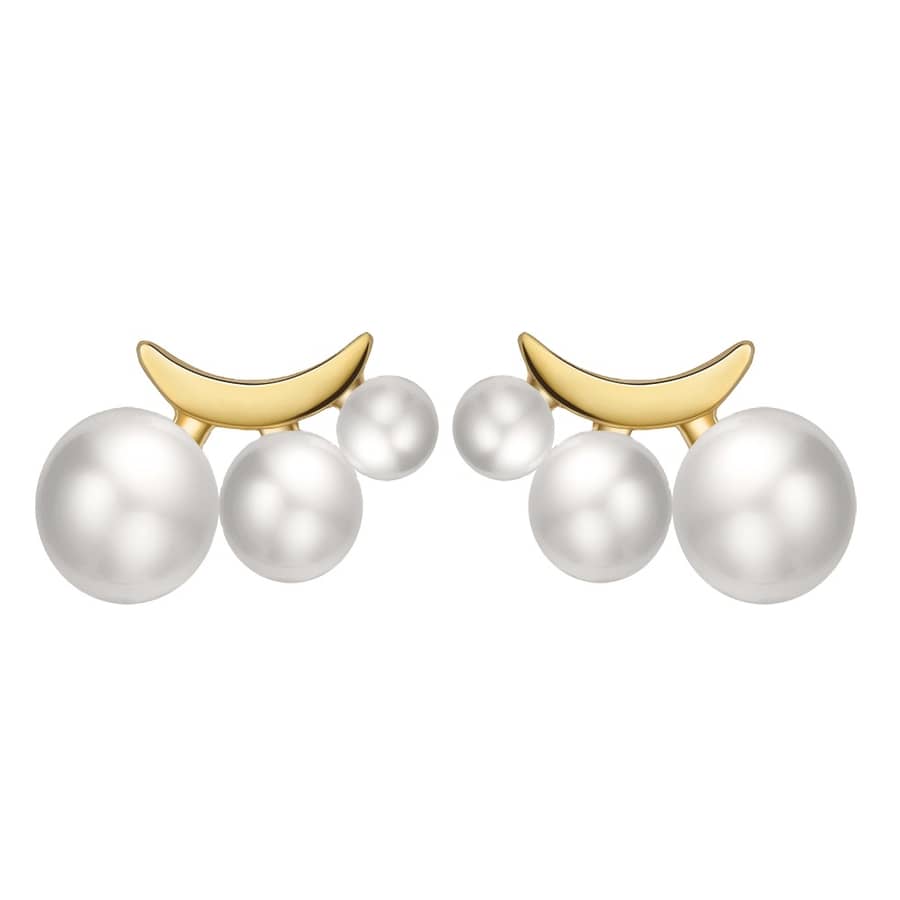 14K Gold Plated Small Pearl Stud Earrings 925 Sterling Silver - main