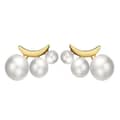 14K Gold Plated Small Pearl Stud Earrings 925 Sterling Silver 1