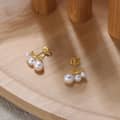 14K Gold Plated Small Pearl Stud Earrings 925 Sterling Silver 2
