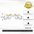 14K Gold Plated Small Pearl Stud Earrings 925 Sterling Silver 3
