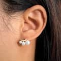 14K Gold Plated Small Pearl Stud Earrings 925 Sterling Silver 4