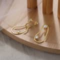 14K Gold Plated Pearl Stud Earrings 925 Sterling Silver 1