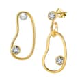 14K Gold Plated Pearl Stud Earrings 925 Sterling Silver 6