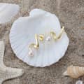 14K Gold Pearl Stud Earrings Unique Design 925 Sterling Silver Gold Plated 4