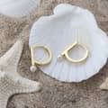 Pearl Hoop Earrings 925 Sterling Silver 14K Gold Plated 2