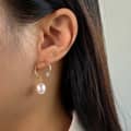 Silver Pearl Dangle Earrings 14K Gold Plated 3