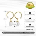 Silver Pearl Dangle Earrings 14K Gold Plated 5