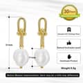 925 Sterling Silver 14K Gold Plated Pearl Earrings 3