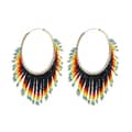 Bohemian Ethnic Style Tassel Rice Bead Earrings Colorful Gradient Handwoven Design 3