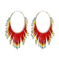 Bohemian Ethnic Style Tassel Rice Bead Earrings Colorful Gradient Handwoven Design 4